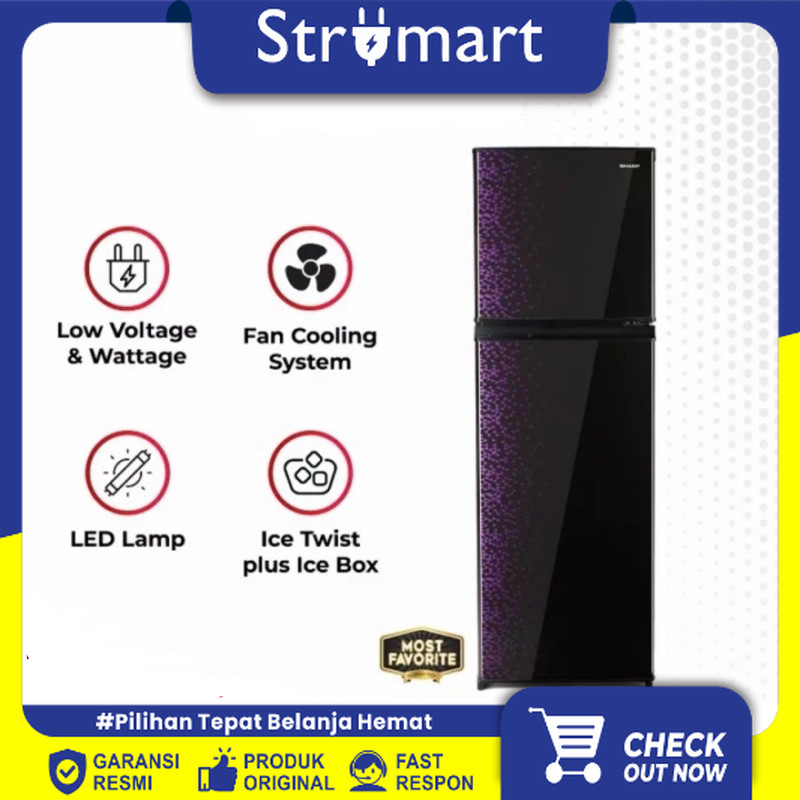 KULKAS 2 PINTU SHARP  SJ-316MG-GB / SJ316 / SJ 316MG / SJ 316 MG