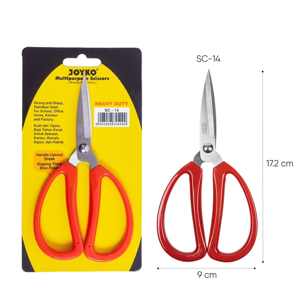 

Joyko Gunting Scissors SC-14 / Gunting Besar Jumbo / Gunting Kertas Kain Sayur Daging Plastik