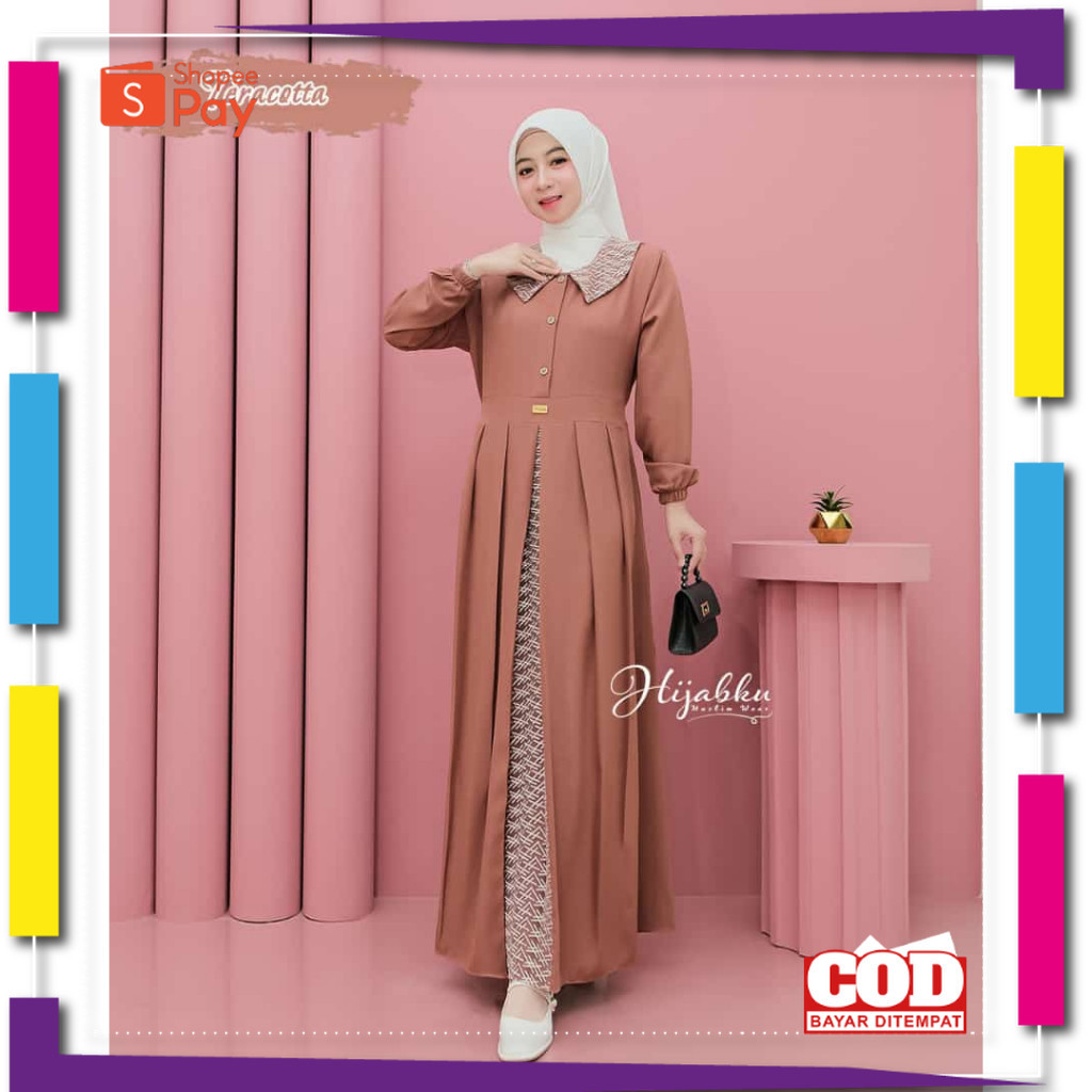 KAIN LEMBUT HALUS ADEM TEBAL / Remma Dress By Hijabku Muslim Wear || Dress Tiffany Twill
