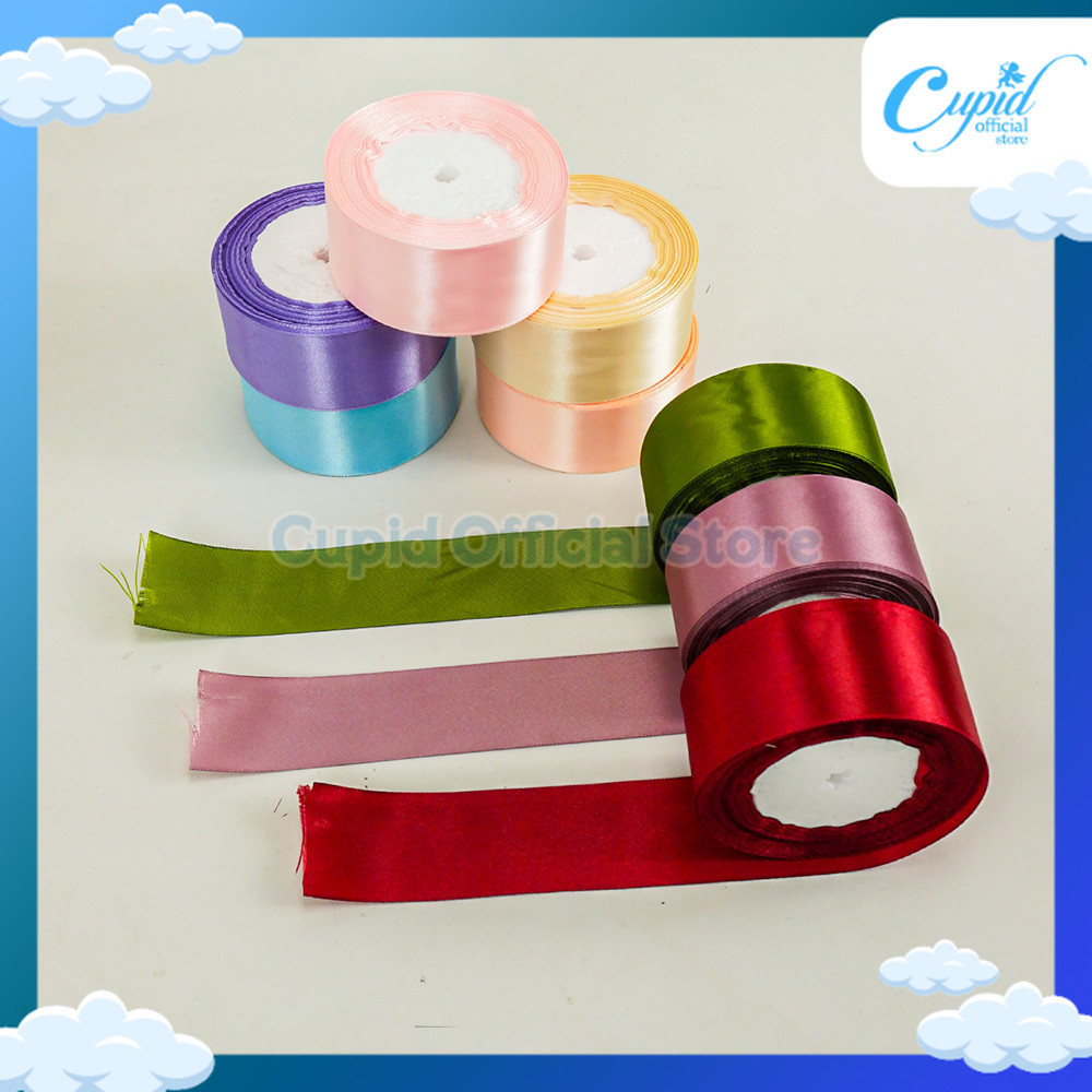 

(1 ROLL 23 METER) Pita Satin Polos Pita Glitter Aneka Warna Bahan Import - Pita Per Roll - Warna Mengkilat Pita Hias Bisa Untuk Aksesoris Dekorasi Pakaian - Pita Bungkus Kado Pita Pesta