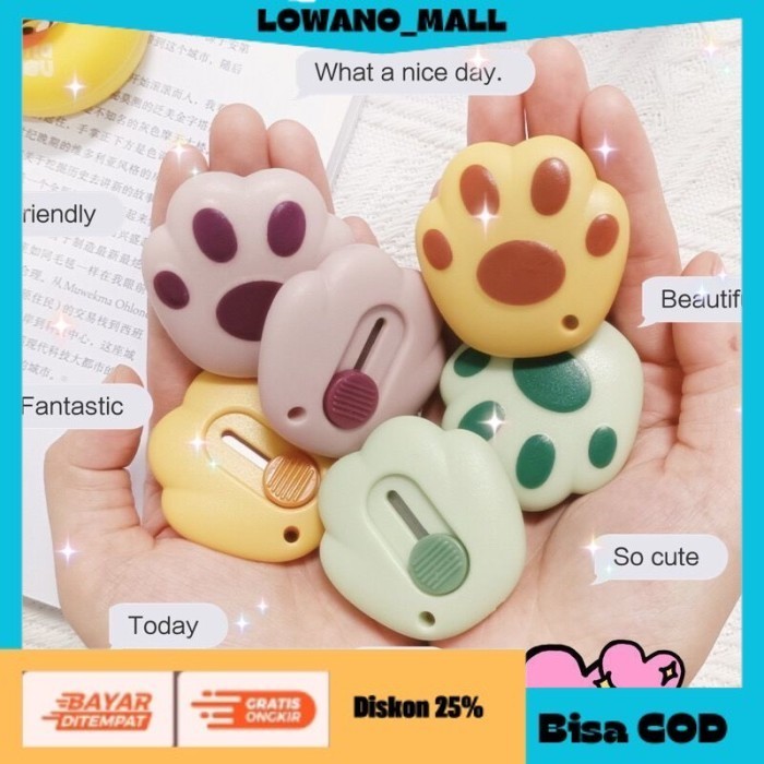

[[LOWANOMALL6]] TERLARIS Cutter Mini Paw Lucu Cute Pisau Mini Pembuka Surat dan Paket COD