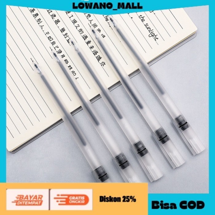 

[[LOWANOMALL6]] TERLARIS Gel Pen Simple Minimalist Aesthetic Muji Style Warna Hitam BLACK COD