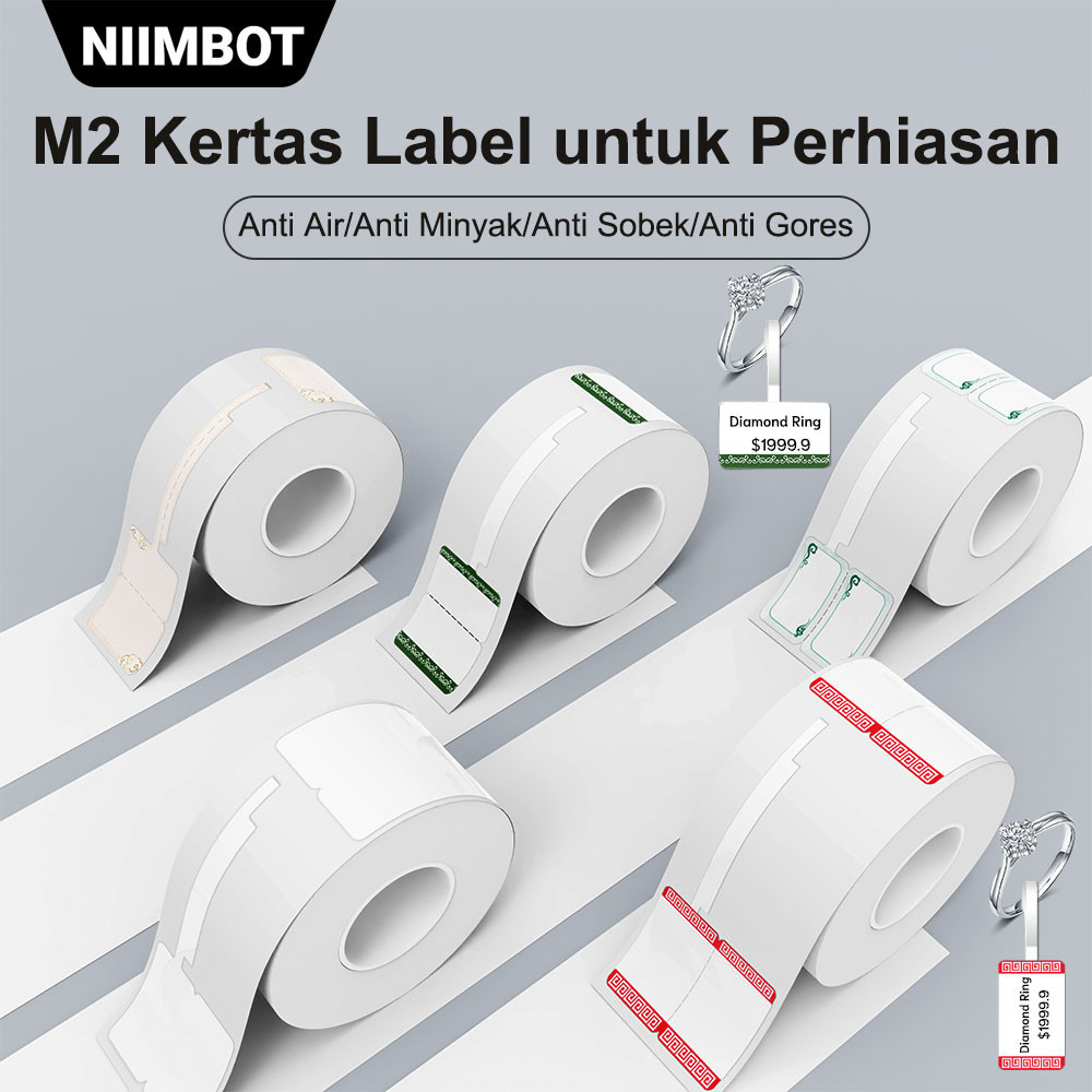 

NIIMBOT M2 Label Stiker Harga Perhiasan, Label Gelang Batu Permata, Label Harga Jam Tangan, Kertas Label Harga Kacamata/Gelang