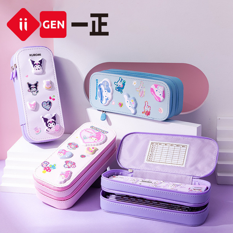 

SANRIOUNIQUE TEMPAT PENSIL SANRIO DIY STIKER 3D / KOTAK PENSIL ORIGINAL SANRIO 2 TINGKAT CINNAMOROL MELODY KUROMI