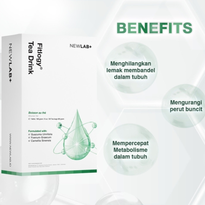 

- Newlab Fitlogy Tea Drink 168gram (28 tea bags) / 84 gram - 14tea bags (teh diet,detox dan pelangsing)