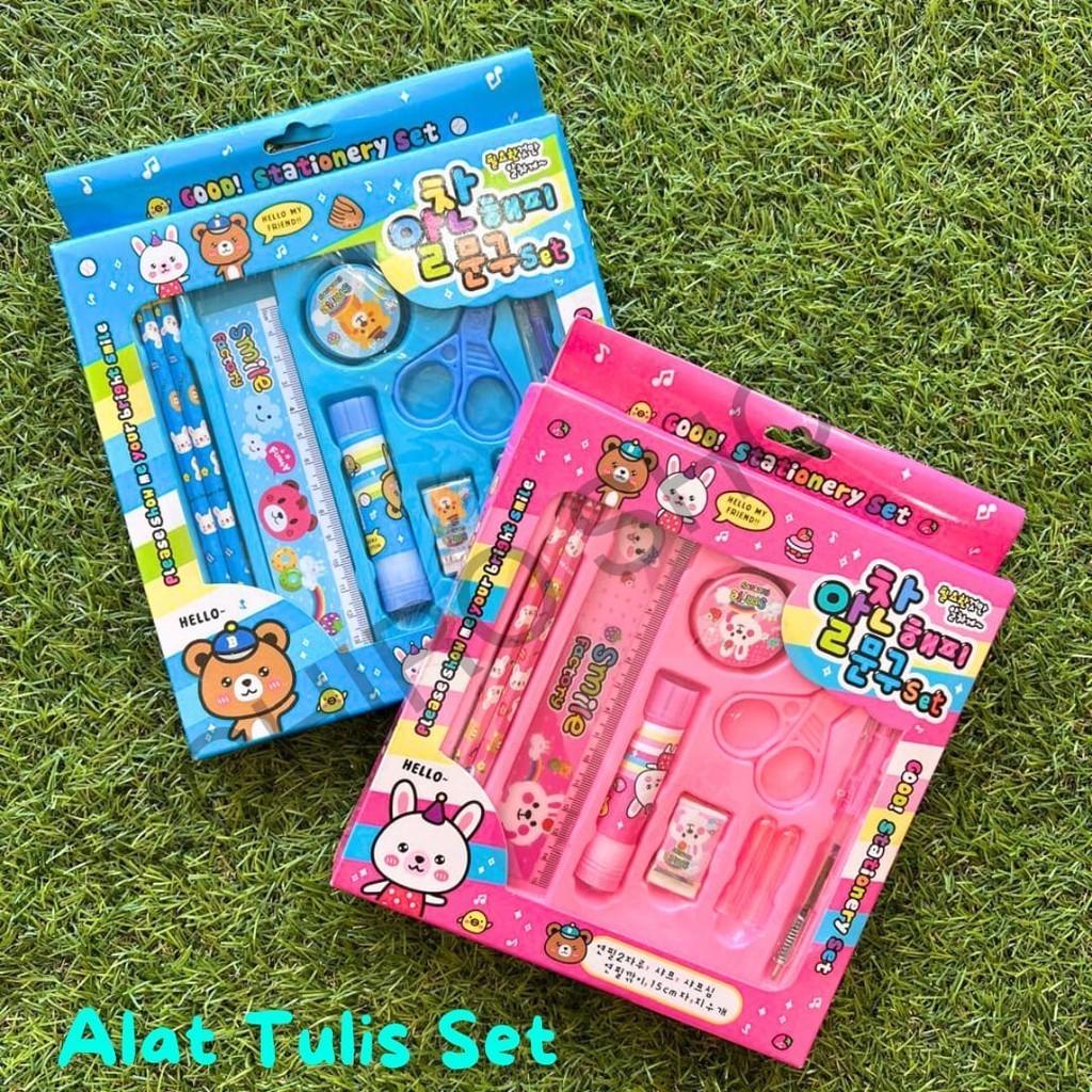 

Alat Tulis Set Pulpen Pensil Penggaris Lem Gunting - Kichiro Shops