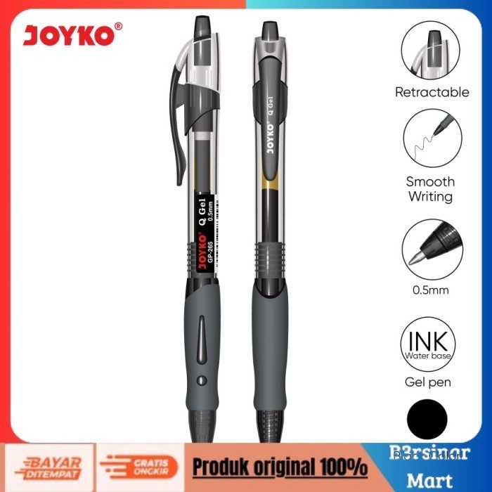 

[[KUALITAS TERBAIK]] Gel Pen JOYKO GP265 0.5mm Pak12/Pen Gel JOYKO Cetek/Pulpen Pena QGel COD