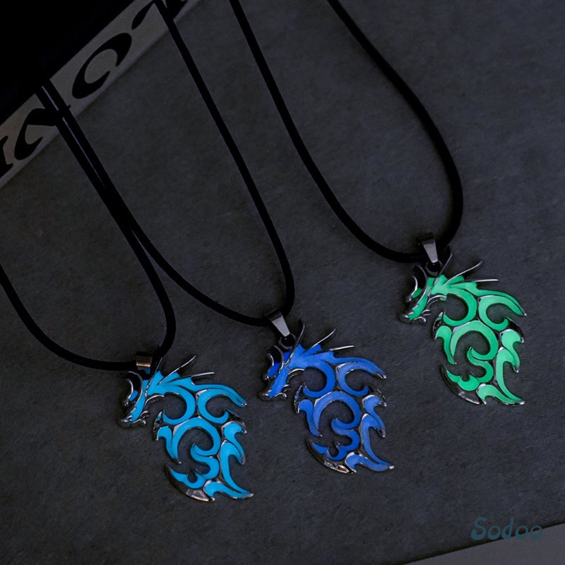Fashion Mendominasi ,Kalung Naga Api Kalung Panjang Pria ,Kalung Naga Bercahaya - SO