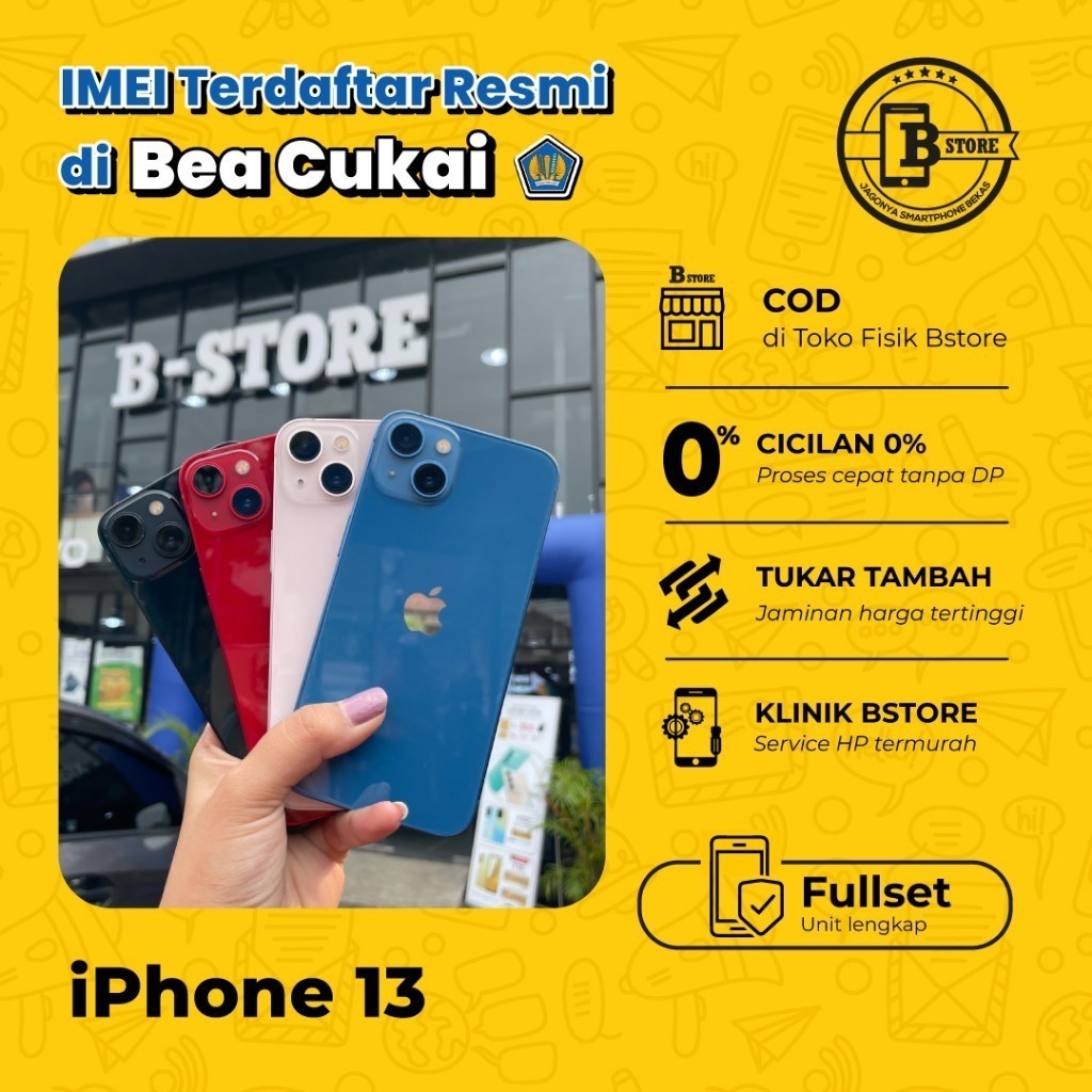 PROMO TOKO iPhone 13 128GB - Apple -  Fullset - IMEI TERDAFTAR BEACUKAI