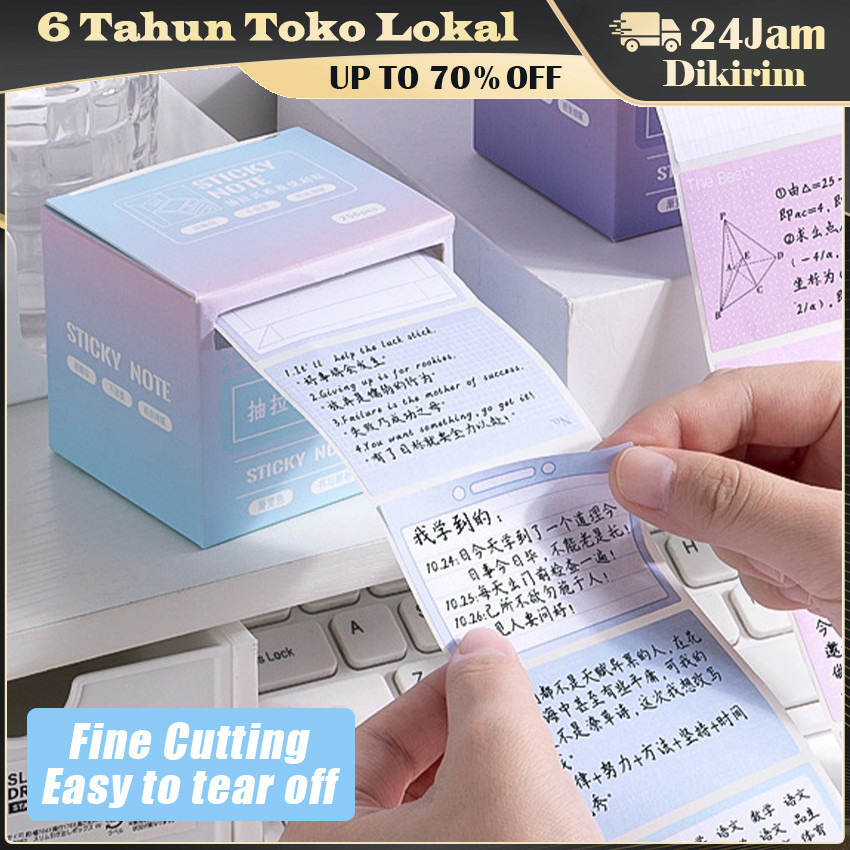 

256 Sticky Notes / Creative Gradient Color Pull-out Sticky Notes / Lucu Stiker Memo Kertas / Memo Alat Tulis Untuk Kantor Sekolah Decor Jurnal