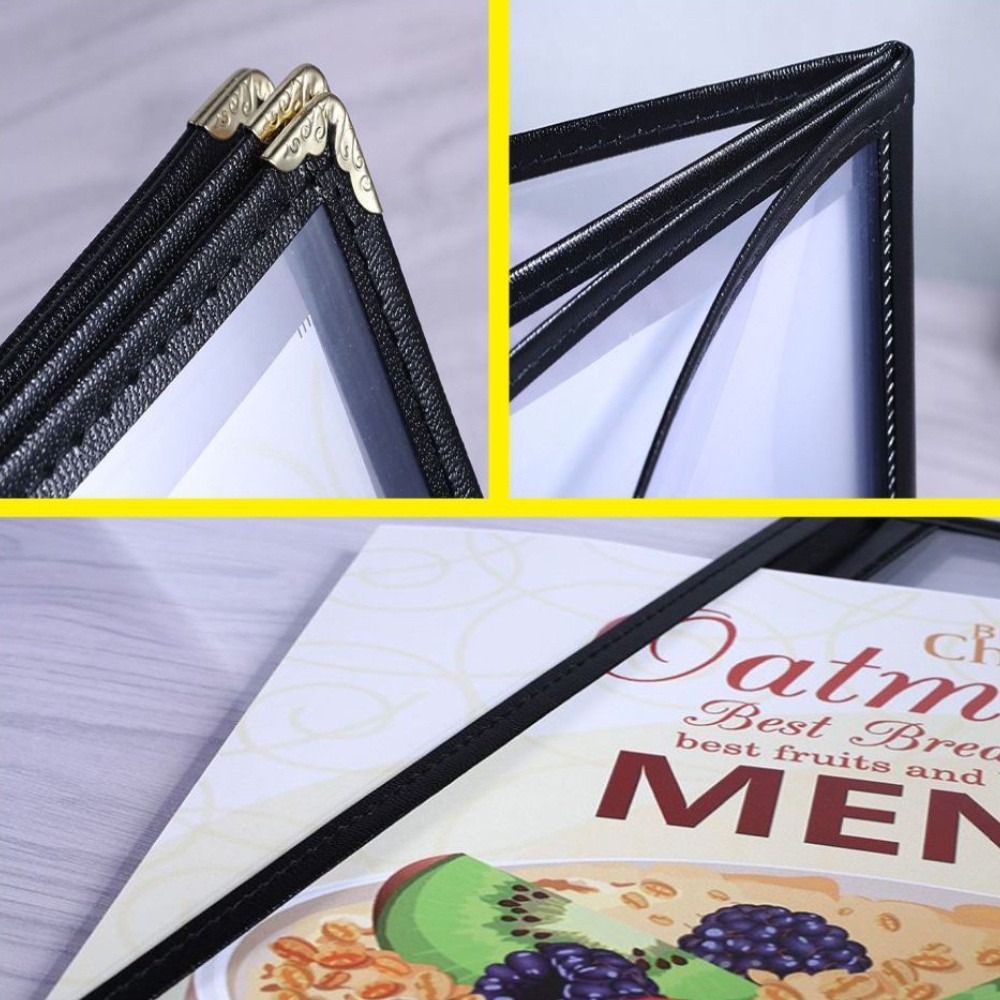 

RB A4 Buku Menu Restoran Kulit Cover Pelindung Menu Cover Menu Sampul Buku Resto