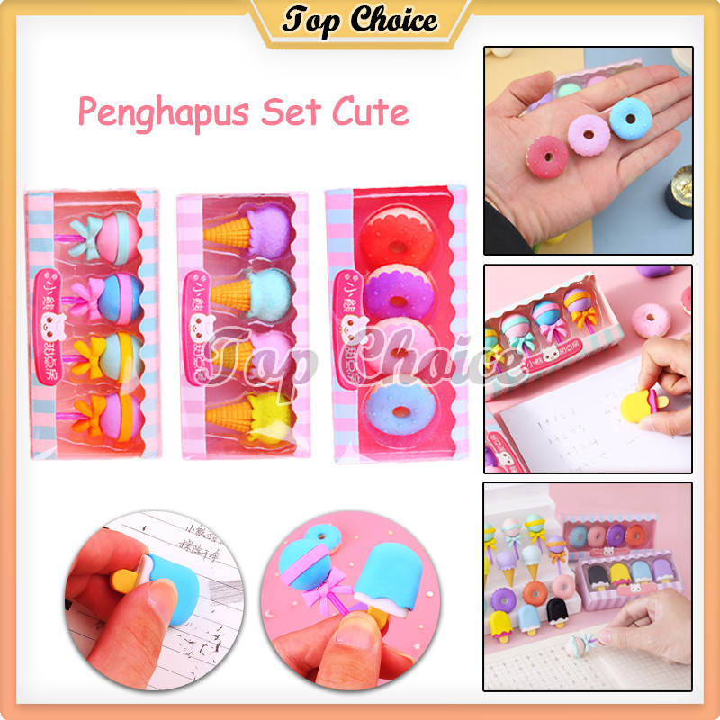 

Penghapus Pensil Karakter Lucu / Penghapus Pensil Model Ice Cream Donat Lolipop / Penghapus Mini Lucu