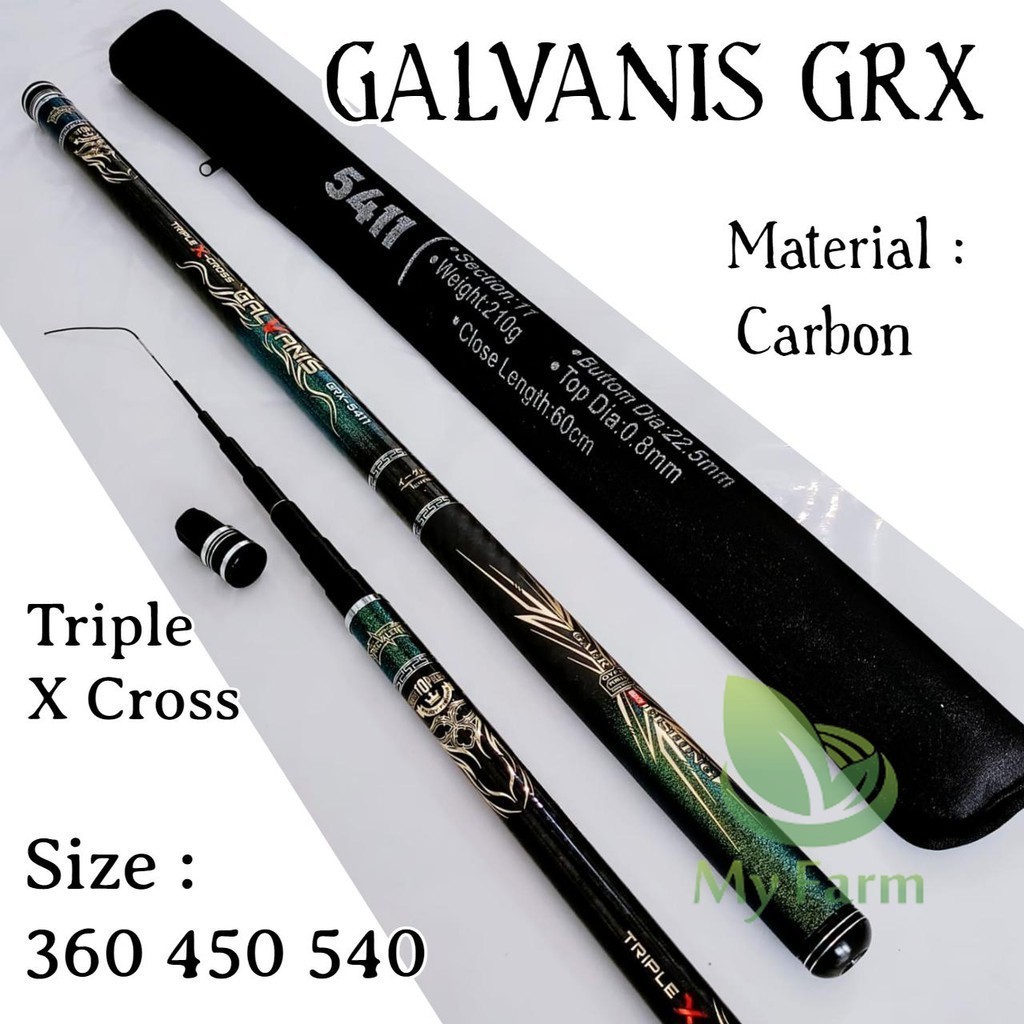 Iguruai Galvanis Grx 450 540 Joran Tegek Ruas Panjang Bahan Carbon Triple X-Cross Joran Pacing Tegeg