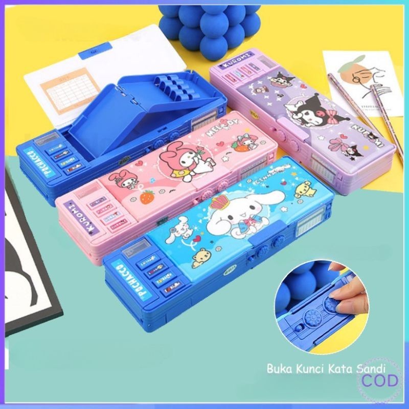 

[COD] Kotak Pensil Lapis Ganda Berkapasitas Besar Tempat Pensil Password Multifungsi Lucu Termasuk Rautan Pensil kotak alat tulis