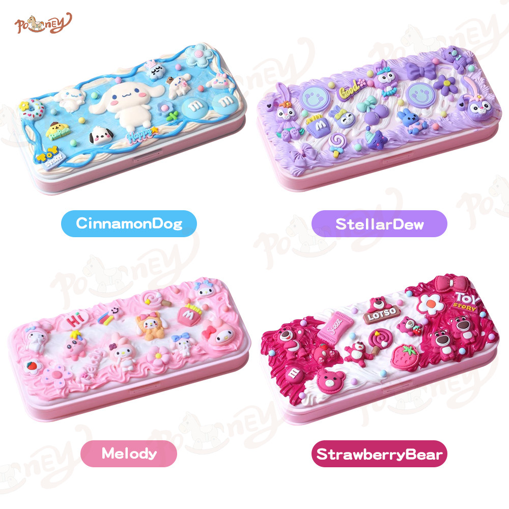 

H7Y Poney DIY Deco Cream Set Kotak Pensil Tempat Pensil Korea Lucu Anak
