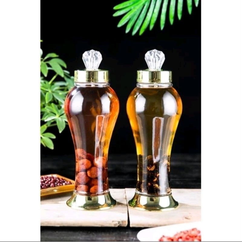 botol gingseng 1 Liter / botol kaca guci spesial plus gingseng jumbo