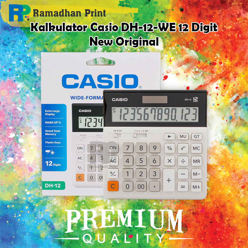 

Calculator Casio DH-12 BK White 12 Digits Kalkulator Dekstop Original
