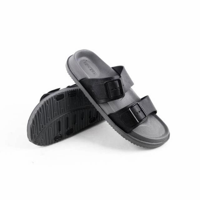 Koleksi Terbaru Sandal Karet Pria New Era MBE-5002 / MBE-75002 - Abu Abu Hitam, 39