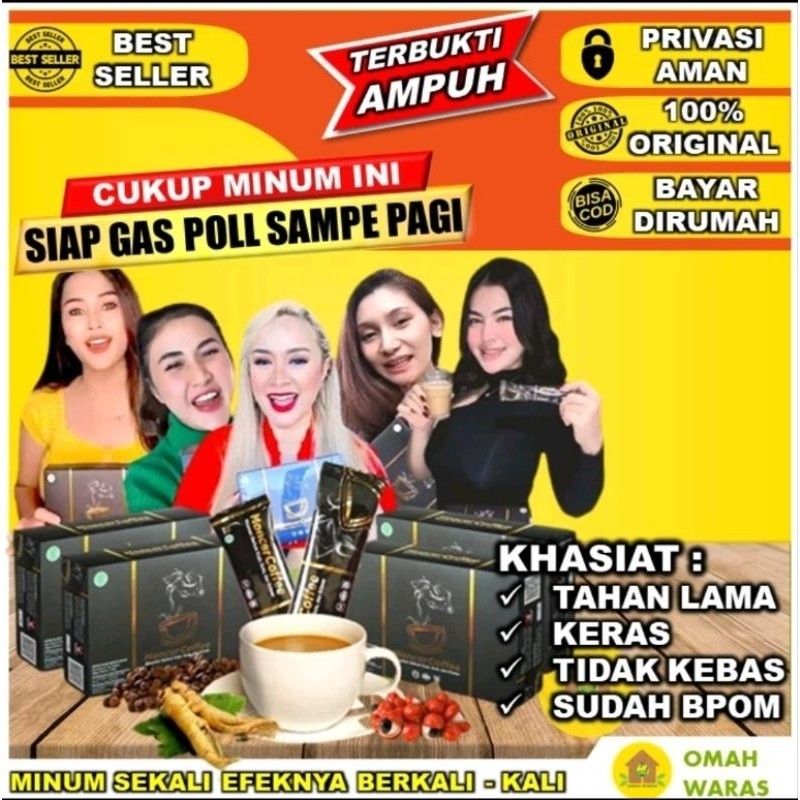 

MoNcEeeR KOPI HERBAL PENAMBAH STAMINA PRIA KUAT ORIIGINAL HALAL BPOM(Gratis ongkir + Termurah)
