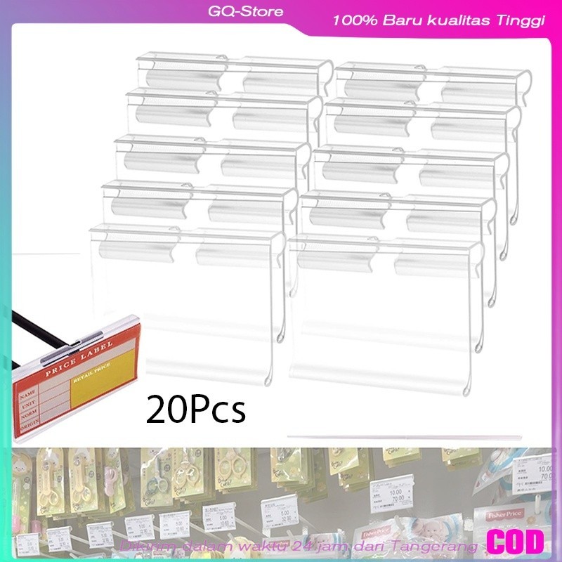 

20 Pcs PVC Label Display Tampilan Label Harga/Market Supermarket
