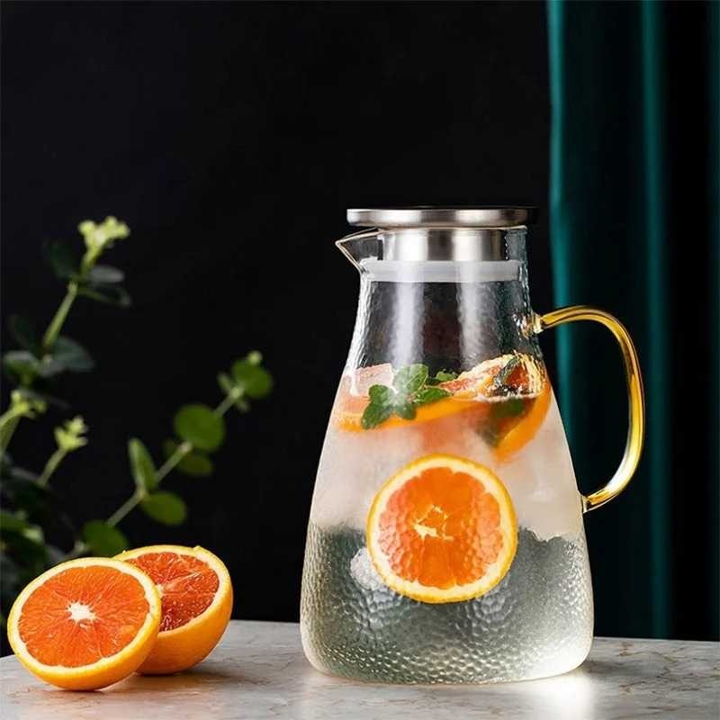 Teko Kaca Teh Pitcher Tahan Panas Api Borosilicate Glass Teko Kaca Minuman Estetik