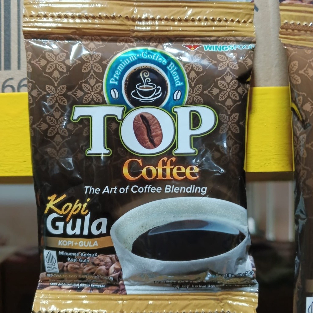 

A568-1 Sachet TOP COFFEE KOPI GULA 2IN1 HARGA 1 PCS 25g