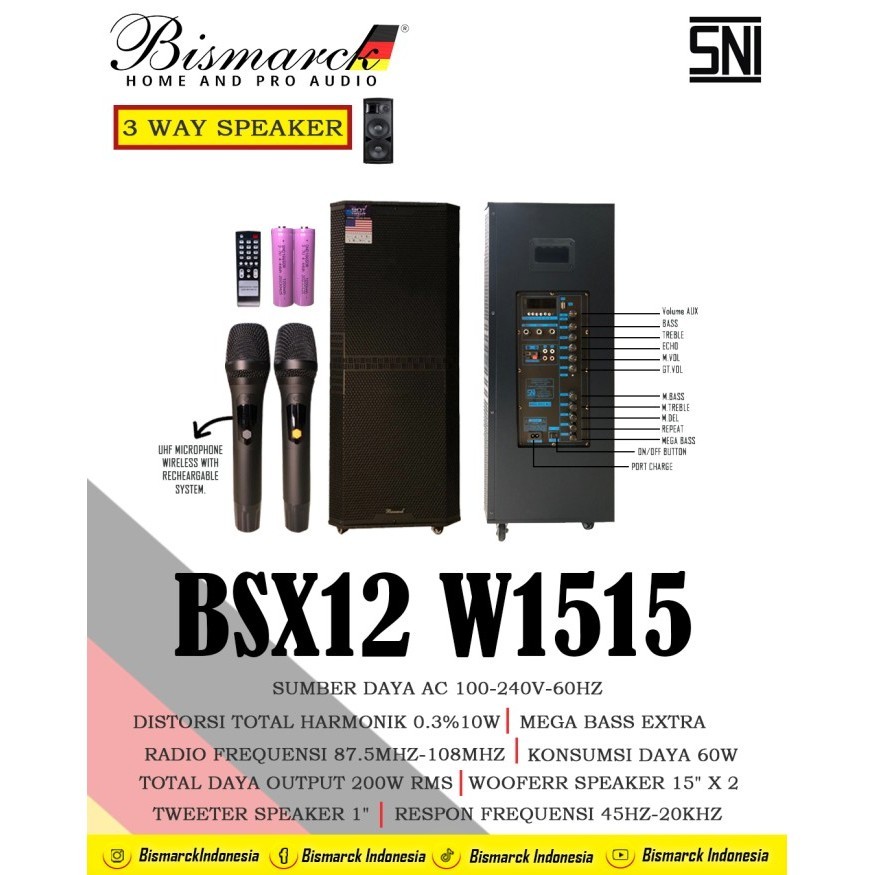 Grosir Professional Portable Speaker BSX12 W1515