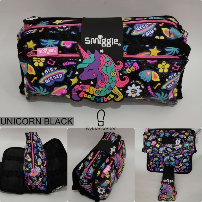 

✨NEW✨ -KOTAK PENSIL PENCIL CASE SMIGGLE SEQUIN / THREEFOLD / KAIN - UNICORN UNGU