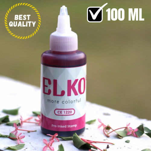 

Best Seller-Promo Tinta Stempel Flash Warna Pink Waterproof ELKO 100 ML Untuk Kertas