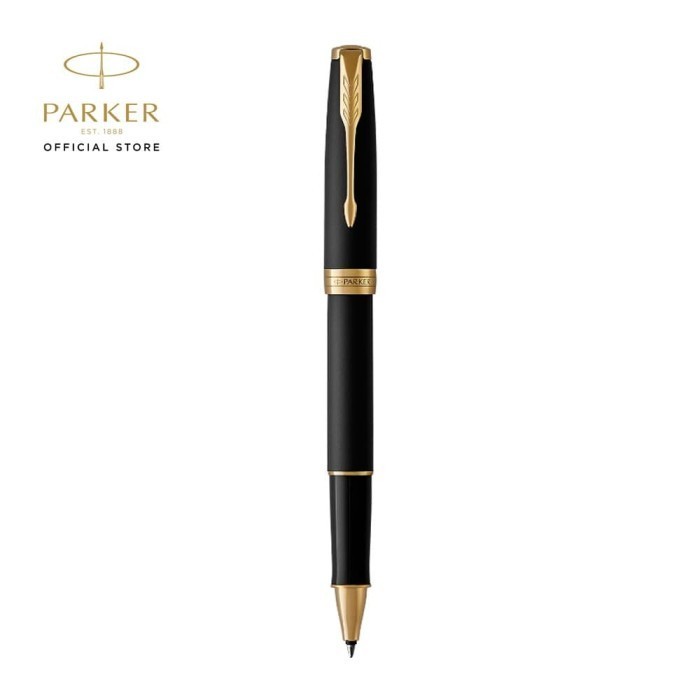 

[Terbaru]ATK Parker Sonnet Matte Black Gold Trim Rollerball