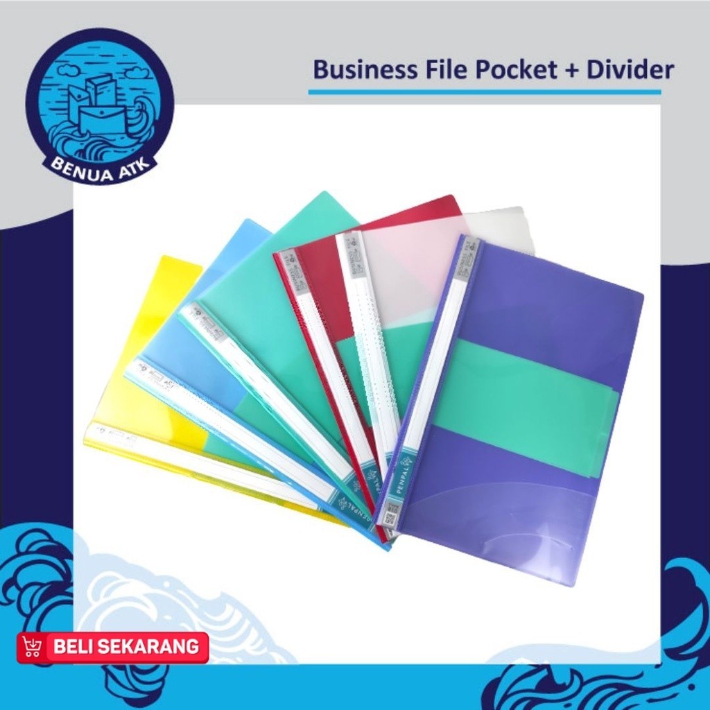 

Map Plastik Business File Deluxe Pocket + Divider Folio Penpal [isi 12pcs] PL-810