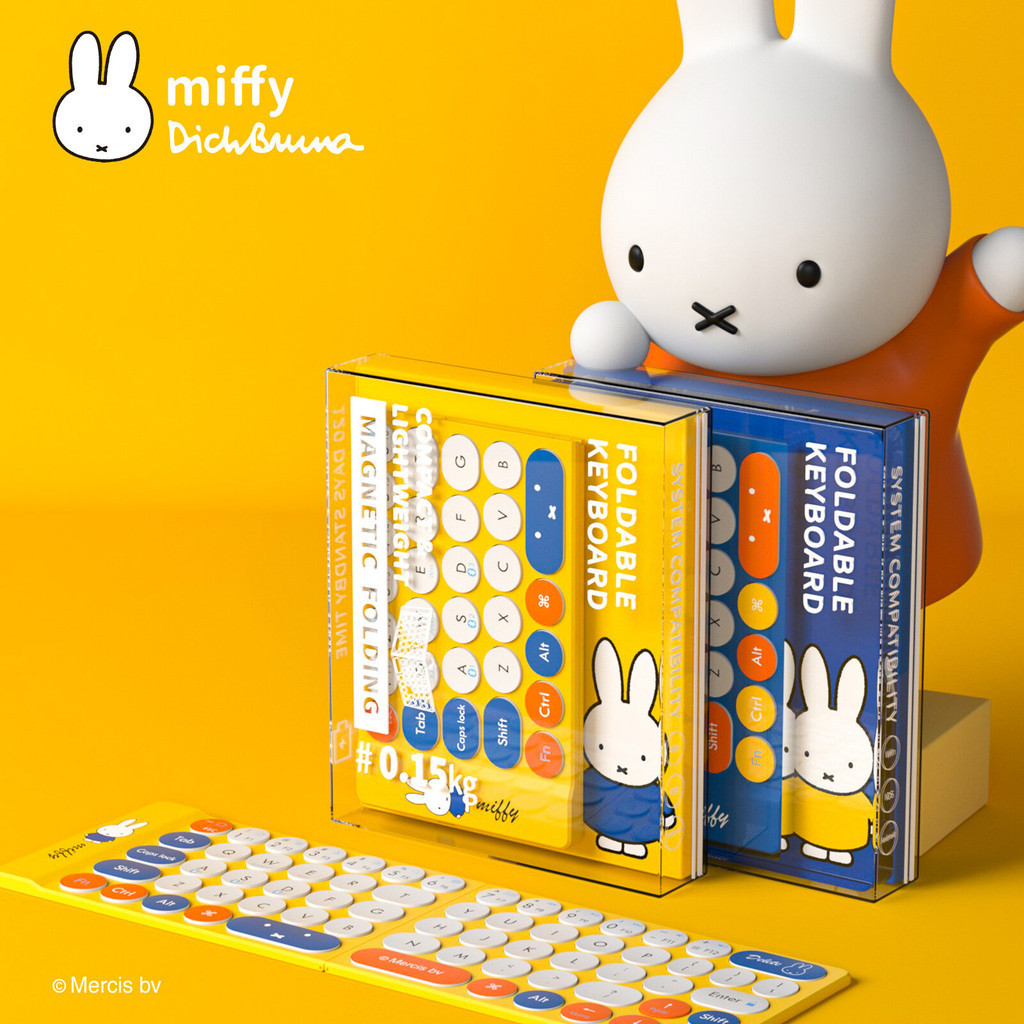 Miffy X MIPOW Mini Folding Keyboard For iPhone Slim Wireless Bluetooth Ipad Keyboard For IOS Foldabl