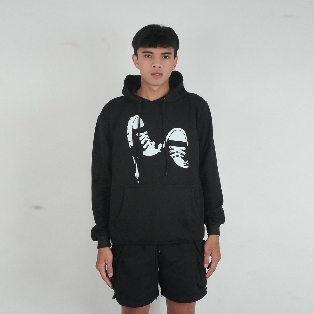 Hoodie Casual Fashion Ootd Kekinian Pria Wanita Boots Black Simpel Murah Keren Premium