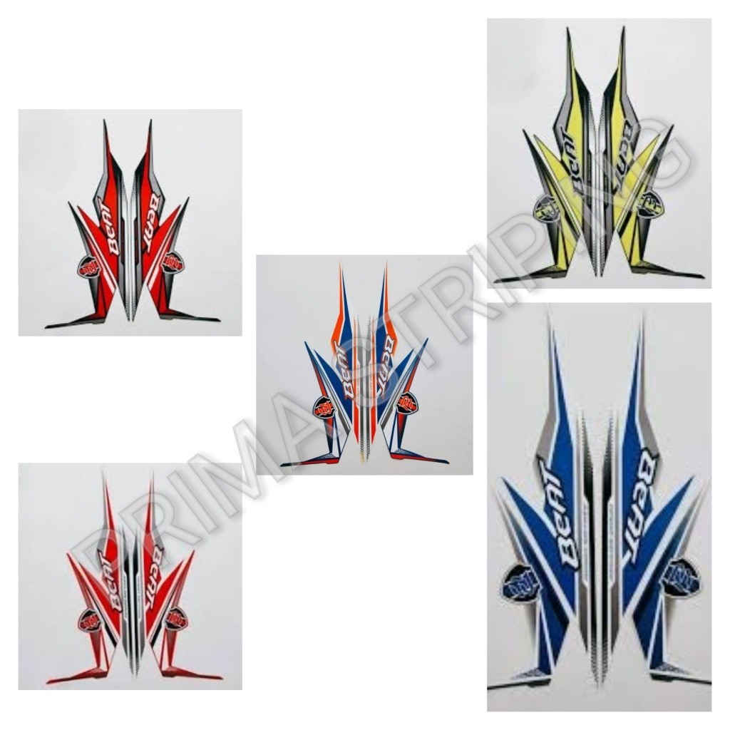 STRIPING STIKER MOTOR BEAT 2019 HITAM - HIJAU