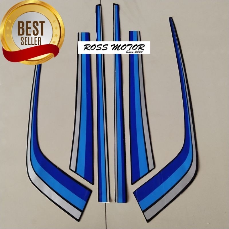 Striping Stiker Polet list motor honda gl max 1991 biru 1992 berkualitas termurah  Stiker