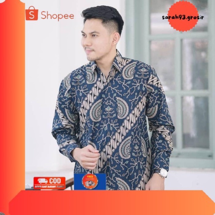 ✨BESTSELLER✨ -BAJU KEMEJA BATIK PRIA LENGAN PANJANG FURING KATUN BATURADEN MEWAH GB1 - Hijau, kain 2