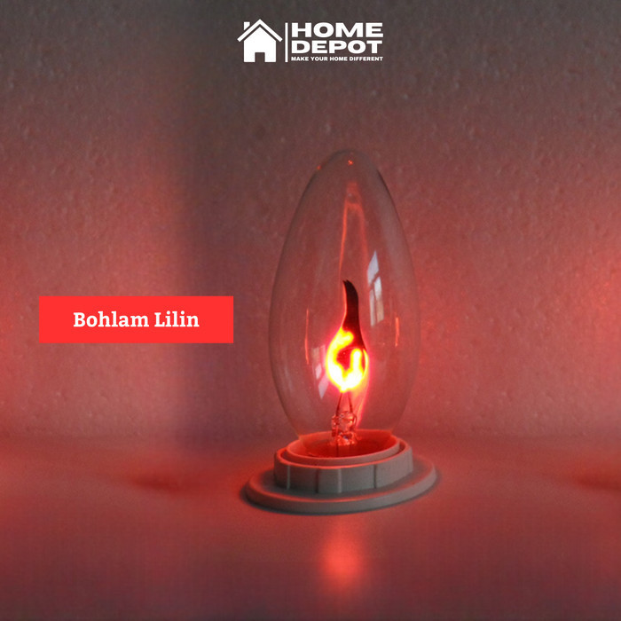 Lampu Bohlam Lilin LED Candle Light E27 Orange 3W