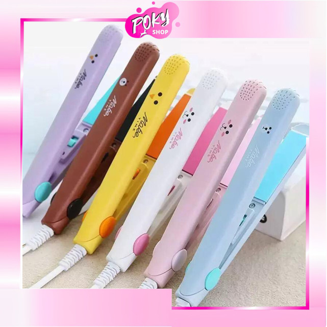 POKY - F732 Catokan Rambut Karakter 2 in 1 / Hair Straightener Iron / Catok Rambut Mini