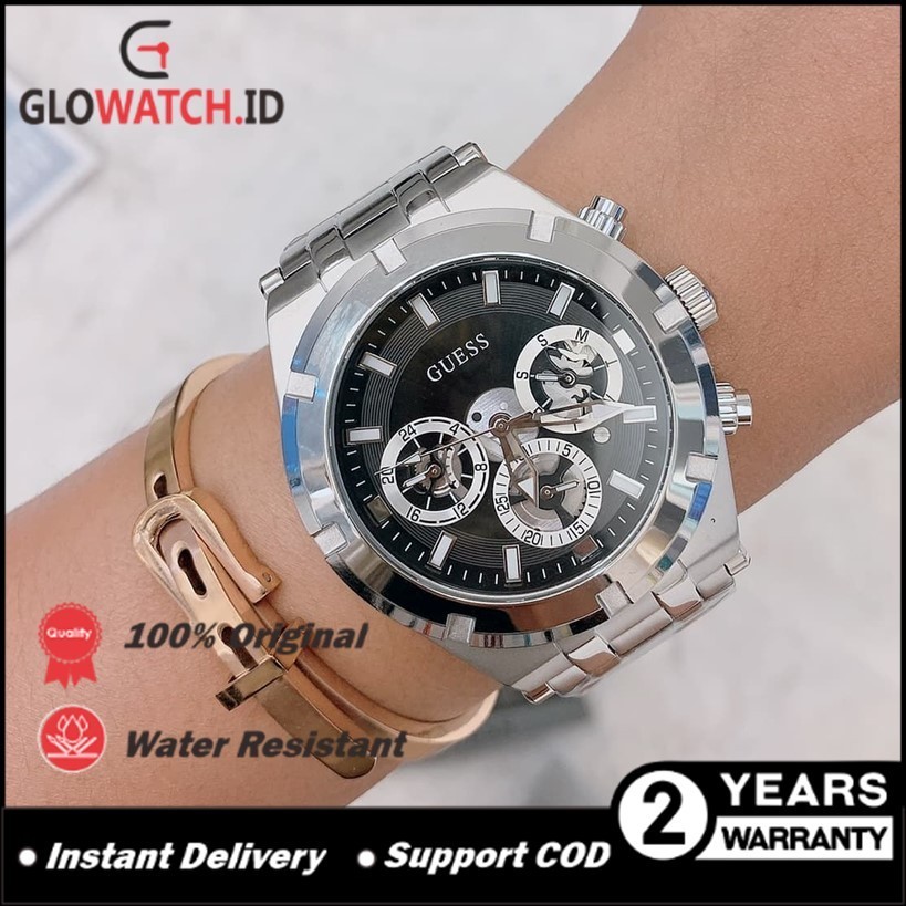 Jam Tangan Pria Guess GW0260G1 Silver CONTINENTAL (Garansi 2 tahun) / Support COD  [100% Authentic]