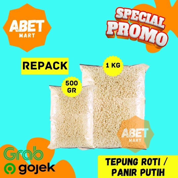 

Tepung Roti Putih Repack Kemasan 500Gr 1Kg - 500 Gr 1 Kg White Panir Bread Crumbs Pak Dus Pcs Risoles Tempura