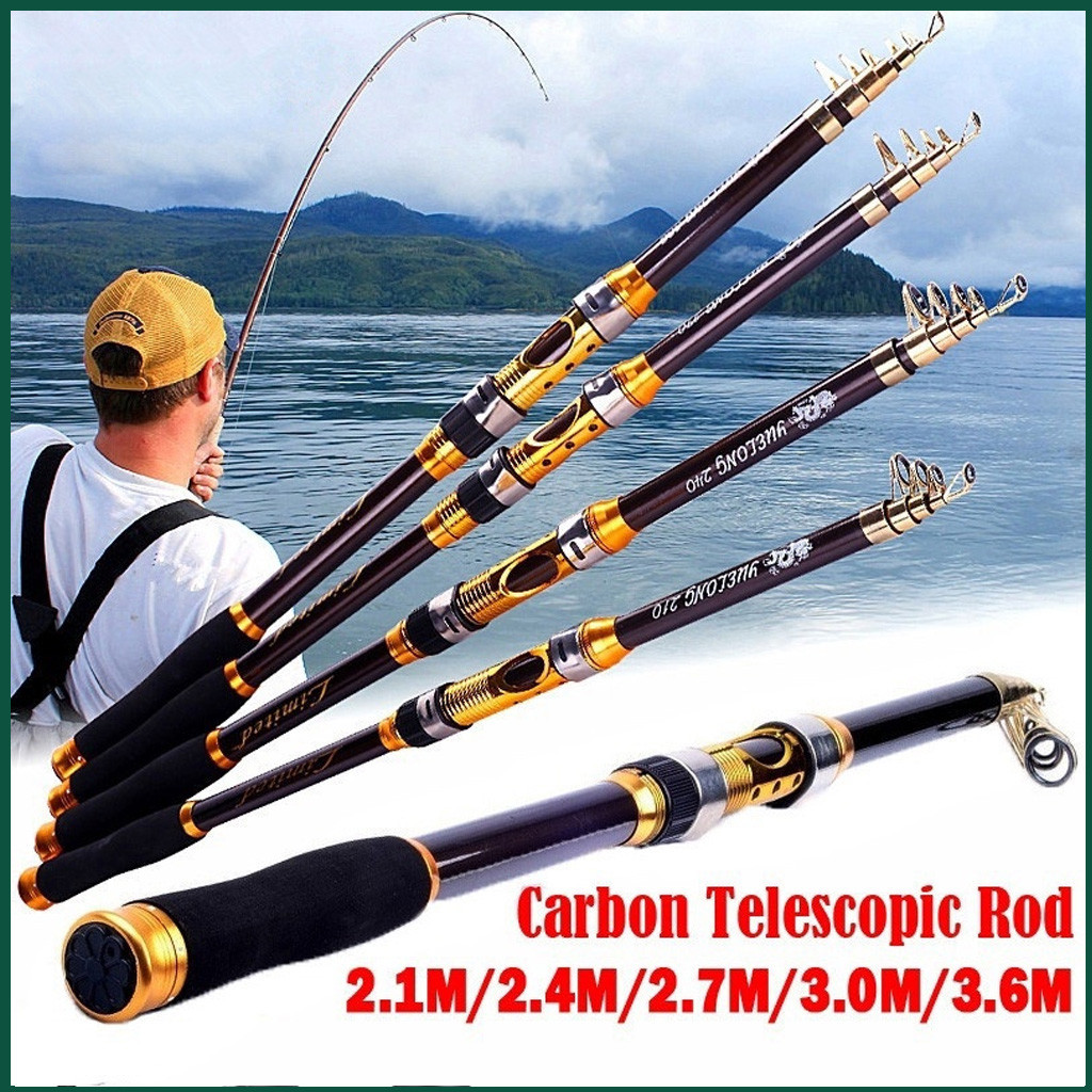 Joran Pancing Carbon Fiber Sea Fishing Rod 2.1M-3.6M/7 Tongkat Stik Pancing 3.6Meter Stick Pancingan