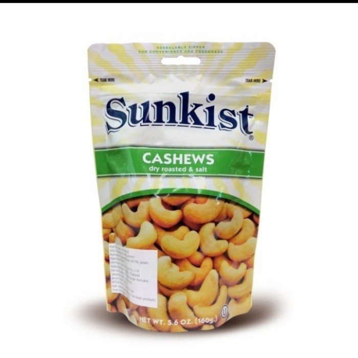 

Sunkist cashew dry roasted and salt kacang mete Mede 160gr