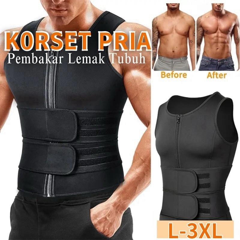 Korset Pembentuk Badan Pria / Korset Sixpack / Korset Pembentuk Pengecil Badan Pria /Shaper Waist Tr