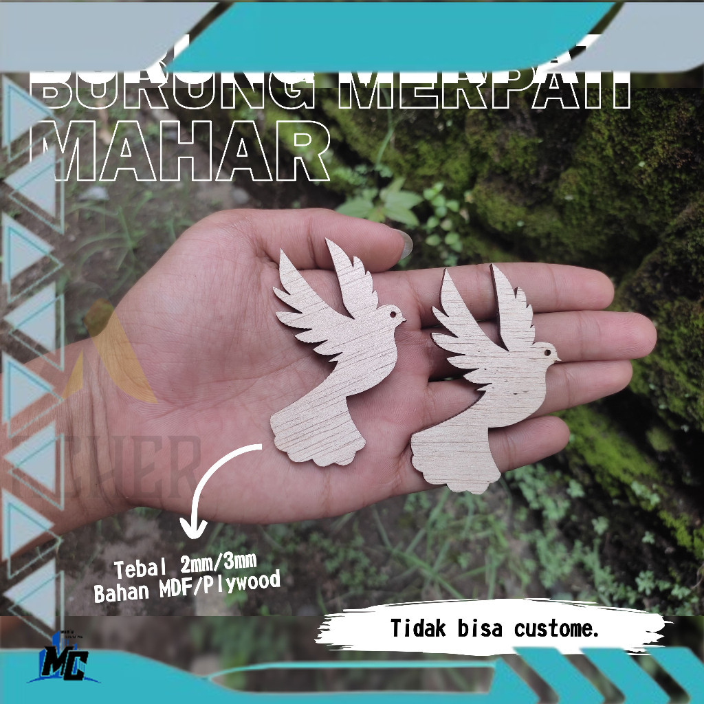 CUSTOM BURUNG MERPATI PLYWOOD HIASAN MAHAR DEKORASI SESERAHAN