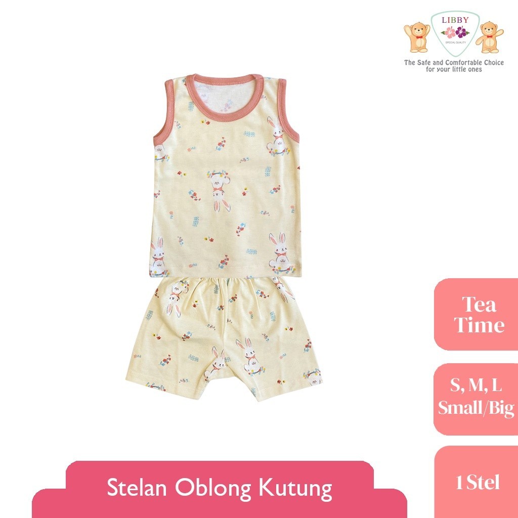 LIBBY Setelan Oblong Kutung Motif Tea Time 1 stel