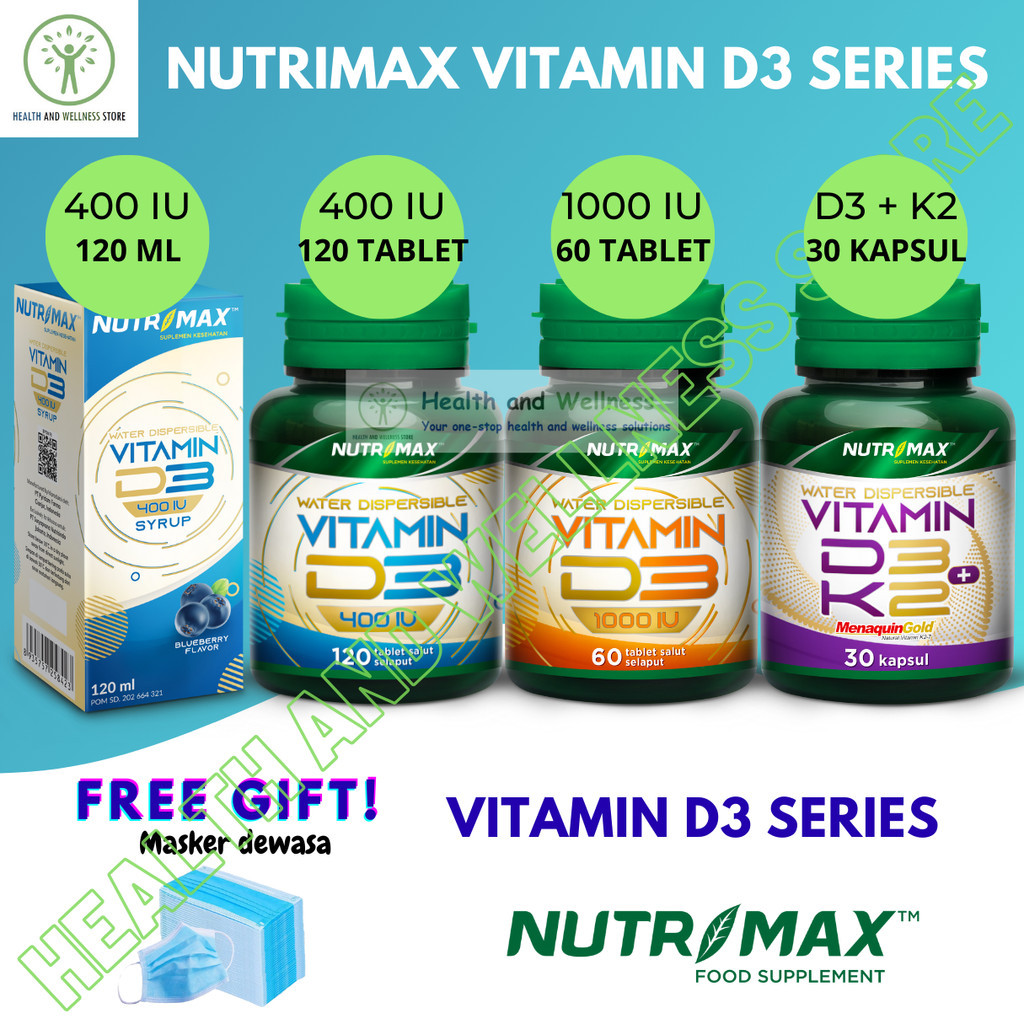 NUTRIMAX VITAMIN D3 SERIES 400 IU 1000 IU D3 K2 VIT D3