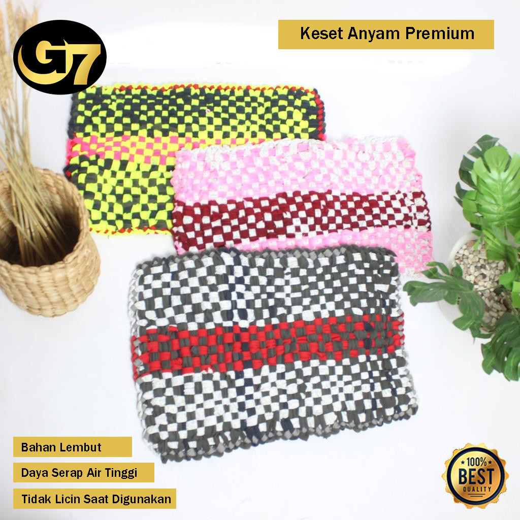Keset Kaki Kain Tebal Keset Anyam Kamar Mandi Dapur Jumbo Lembut Keset Anyaman Kain Perca Keset Serb