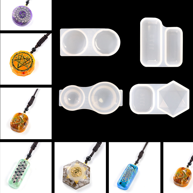 

DM052 Assorted Shapes Solid DIY Making Pendant Silicone Resin Mold Jewelry Casting for Crystal Necklace Bracelet Geometric