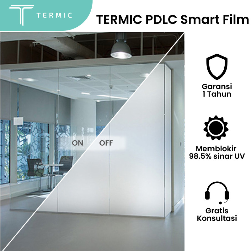 TERMIC PDLC Smart Film LEMBARAN | Kaca film pintar stiker Siap Pasang Terima Custom Ukuran