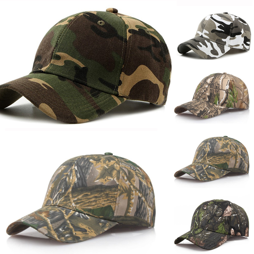 Outdoor Sunscreen Quick-Drying Cap Jungle Leaves Camouflage Cap Unisex Men And Women Camo Baseball C